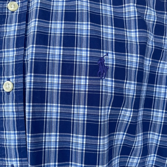 Men’s Ralph Lauren Blue Check Button Down Top Size Small - Picture 3 of 10